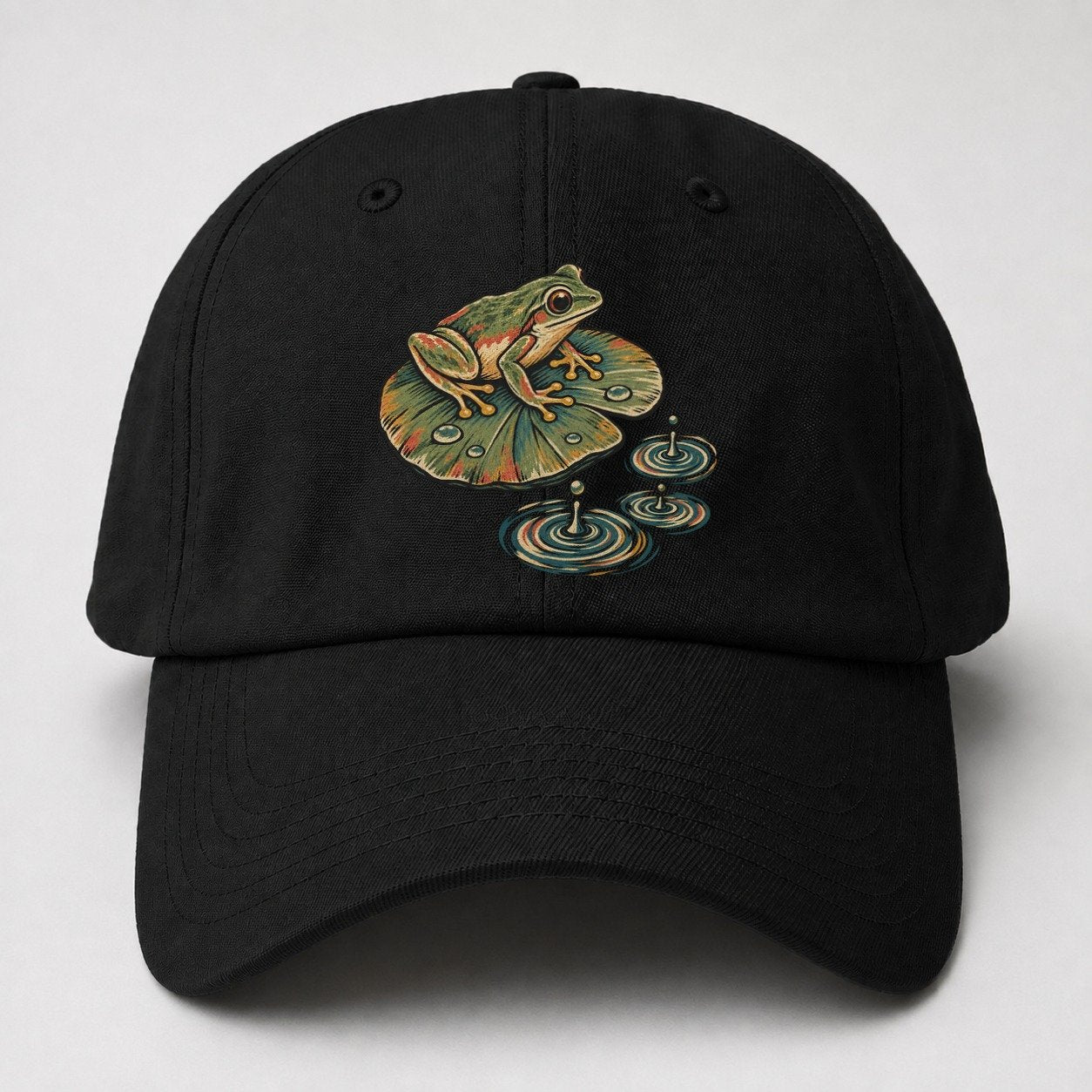 Frog Rain Ring Gentle Wild Baseball Cap – Black