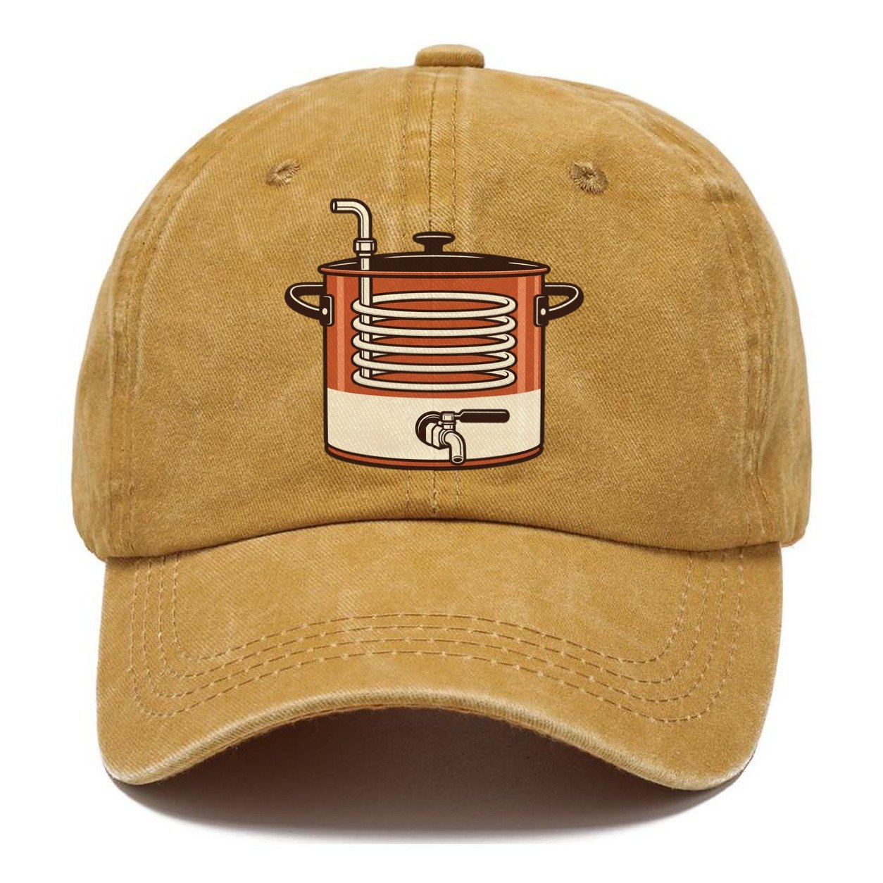 Kettle And Coil Drawing Homebrewing Classic Cap – Golden Harvest