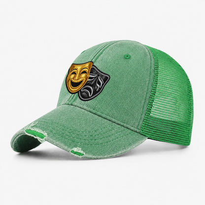 Broadway Masks Washed Trucker Hat – Ink Green