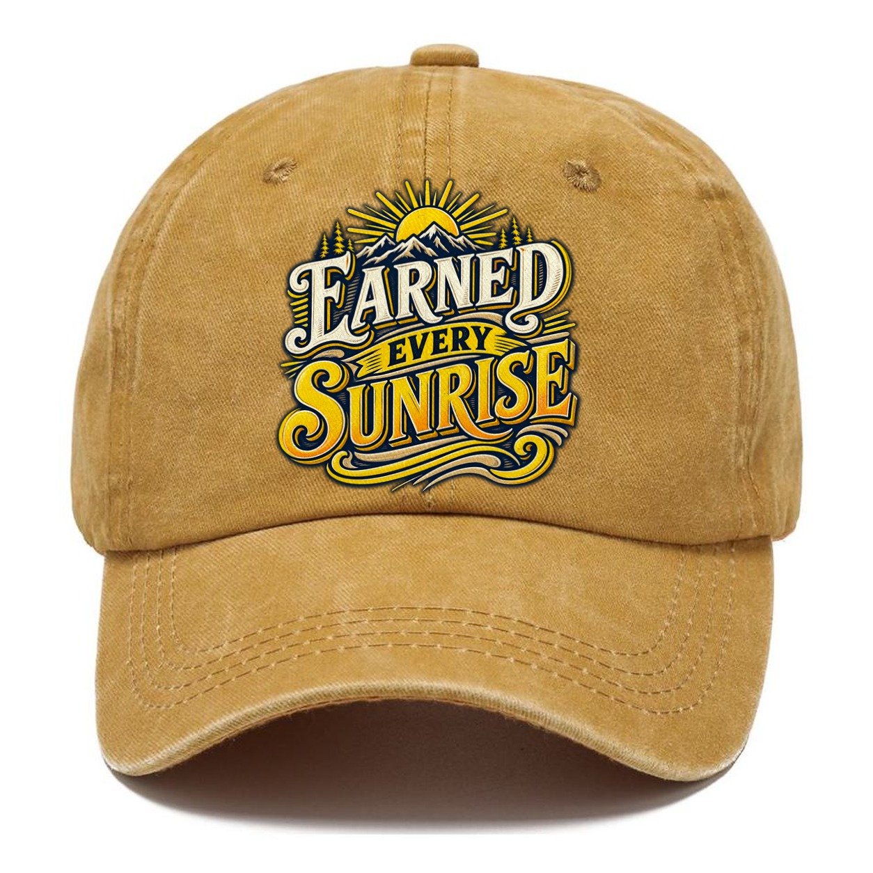Earned Every Sunrise Retired Living Classic Cap – Golden Harvest