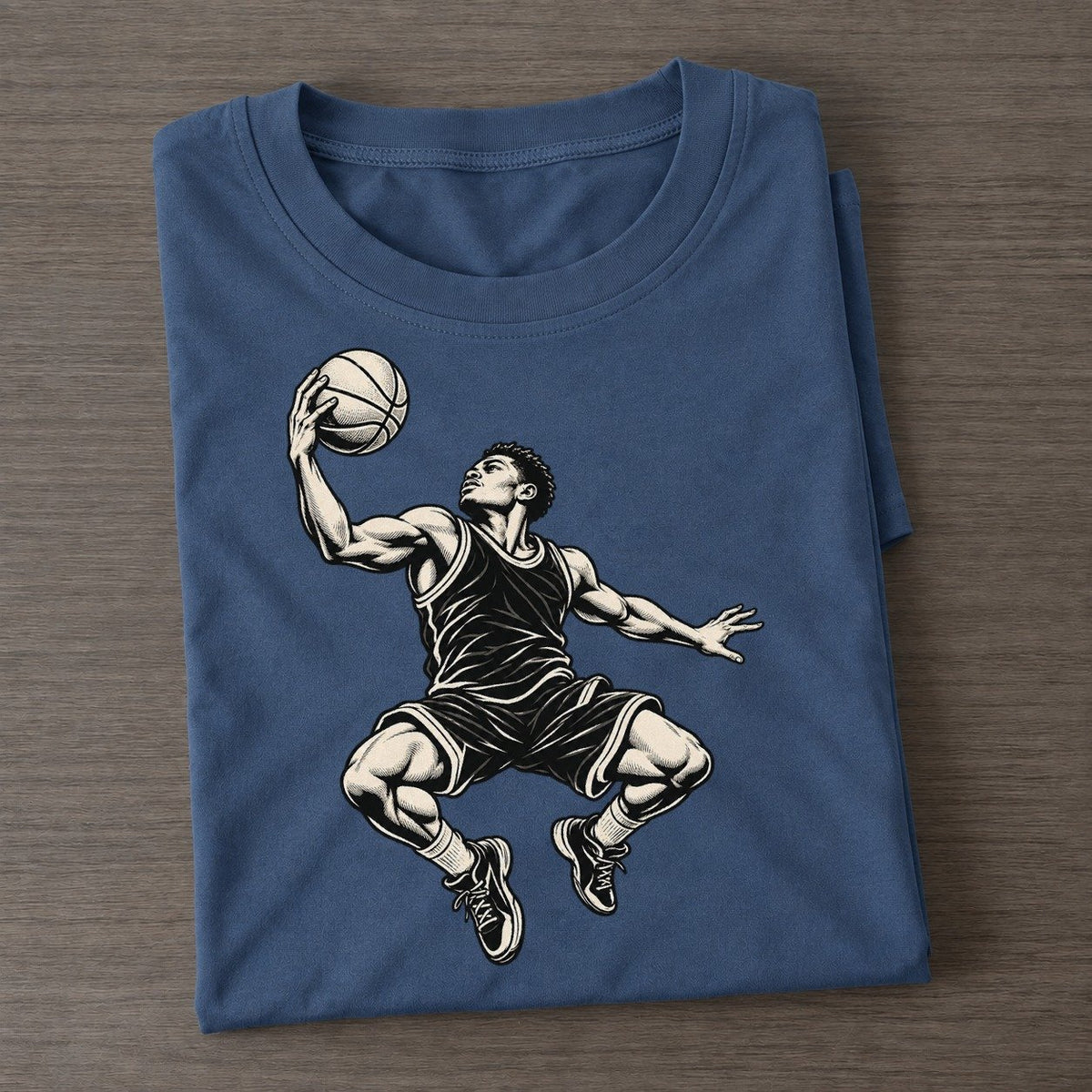 Basketball Rebound Reach Global Sports Ink Figures Classic T-shirt – Twilight Navy