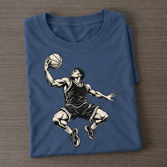 Basketball Rebound Reach Global Sports Ink Figures Classic T-shirt – Twilight Navy