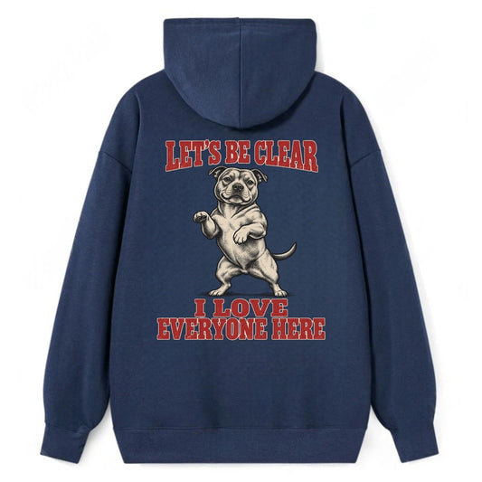 Staffordshire Bull Terrier Dog Declarations Classic Pullover Hoodie – Navy