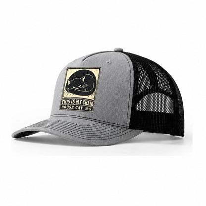 This Is My Chair Neko Says No Trucker Hat – Sport Grey Black