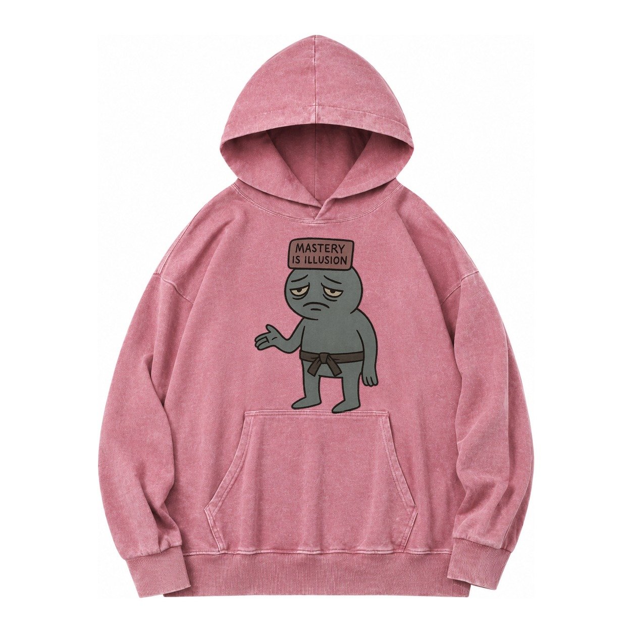 Black Pug Charming Companion Vintage Washed Hoodie – Dusty Rose