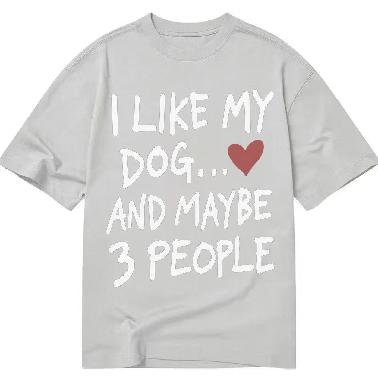 I Like My Dog And Maybe 3 People Classic T-shirt – Grey