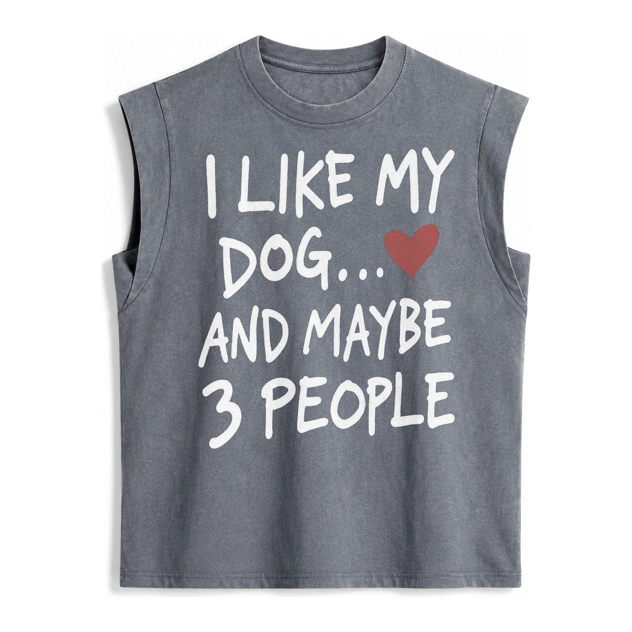I Like My Dog And Maybe 3 People Vintage Washed Tank – Grey