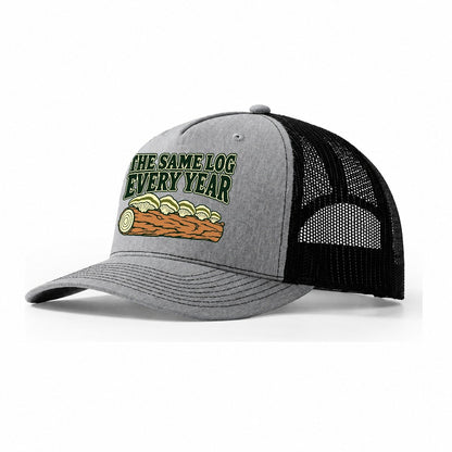 The Same Log Every Year Foraging And Mycology Trucker Hat – Sport Grey Black