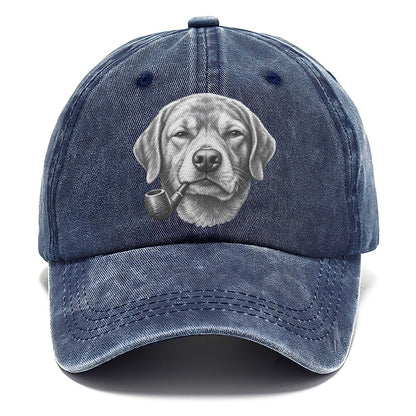Labrador Retriever A Classic Tobacco Pipe Smoking Dogs Smoking Dogs Portraits Classic Cap – Twilight Navy