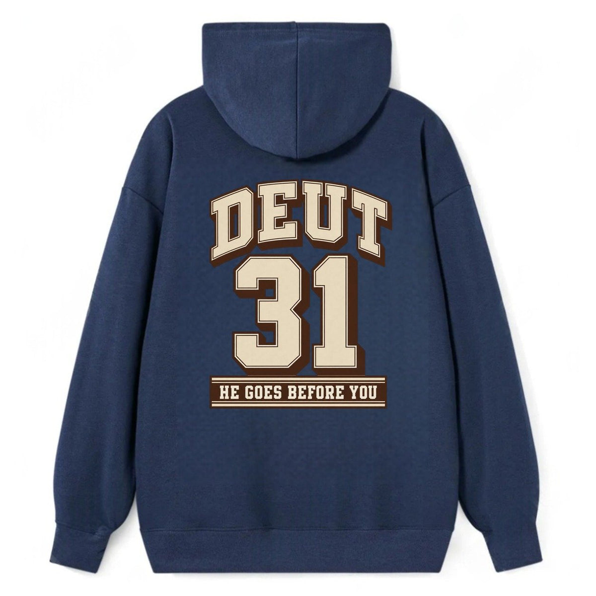 Deuteronomy 31 Varsity Chapel Varsity Classic Pullover Hoodie – Navy