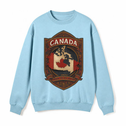 Canada Map Fleece Sweatshirt – Light Blue