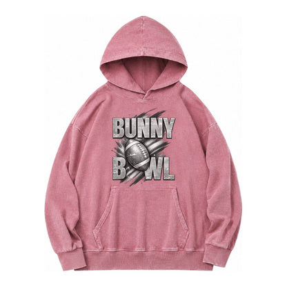 Bunny Bowl Vintage Washed Hoodie – Dusty Rose