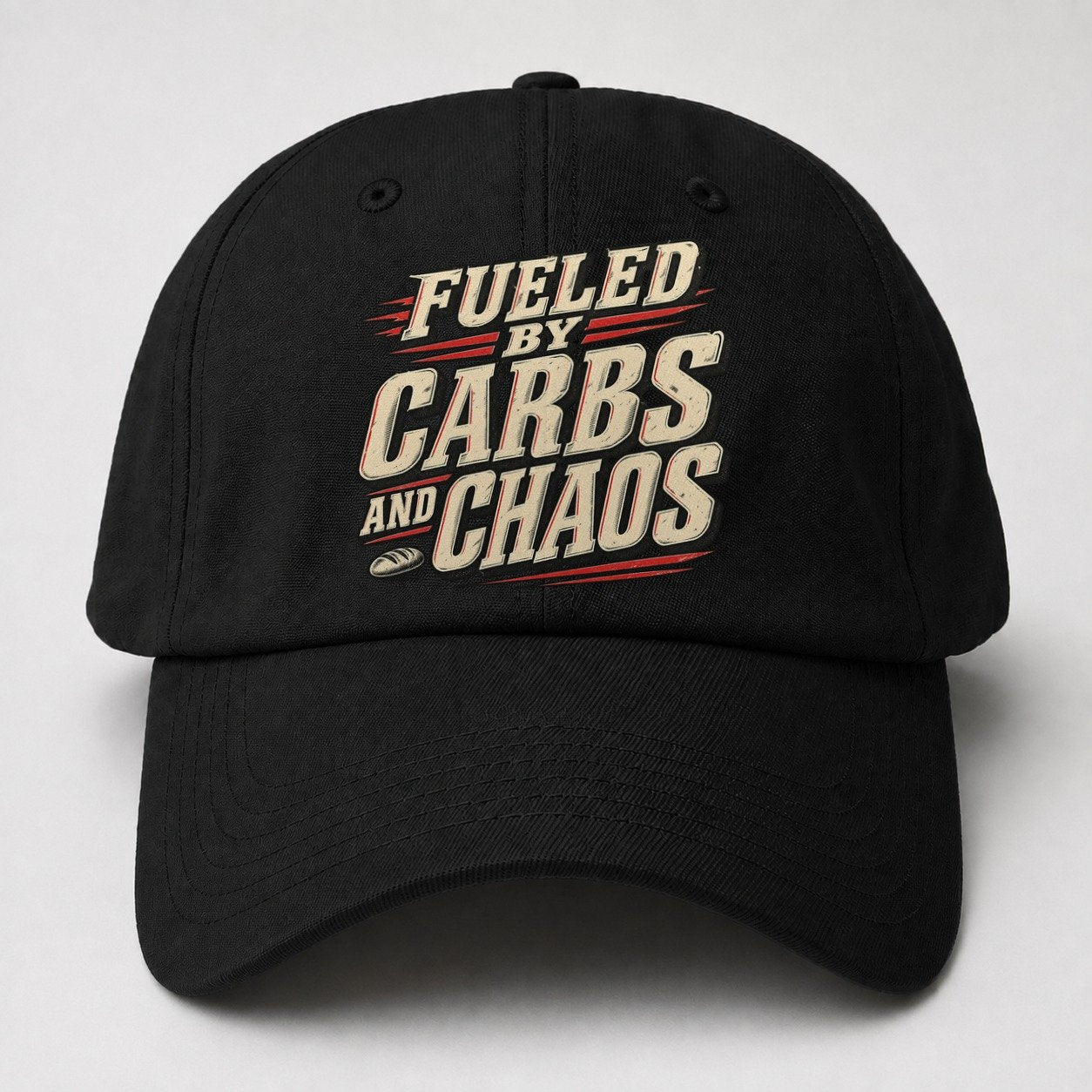 Fueled By Carbs And Chaos American Wit Baseball Cap – Black