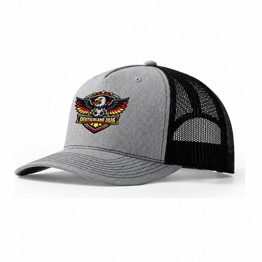 Deutschland 2026 Crest Trucker Hat – Sport Grey Black