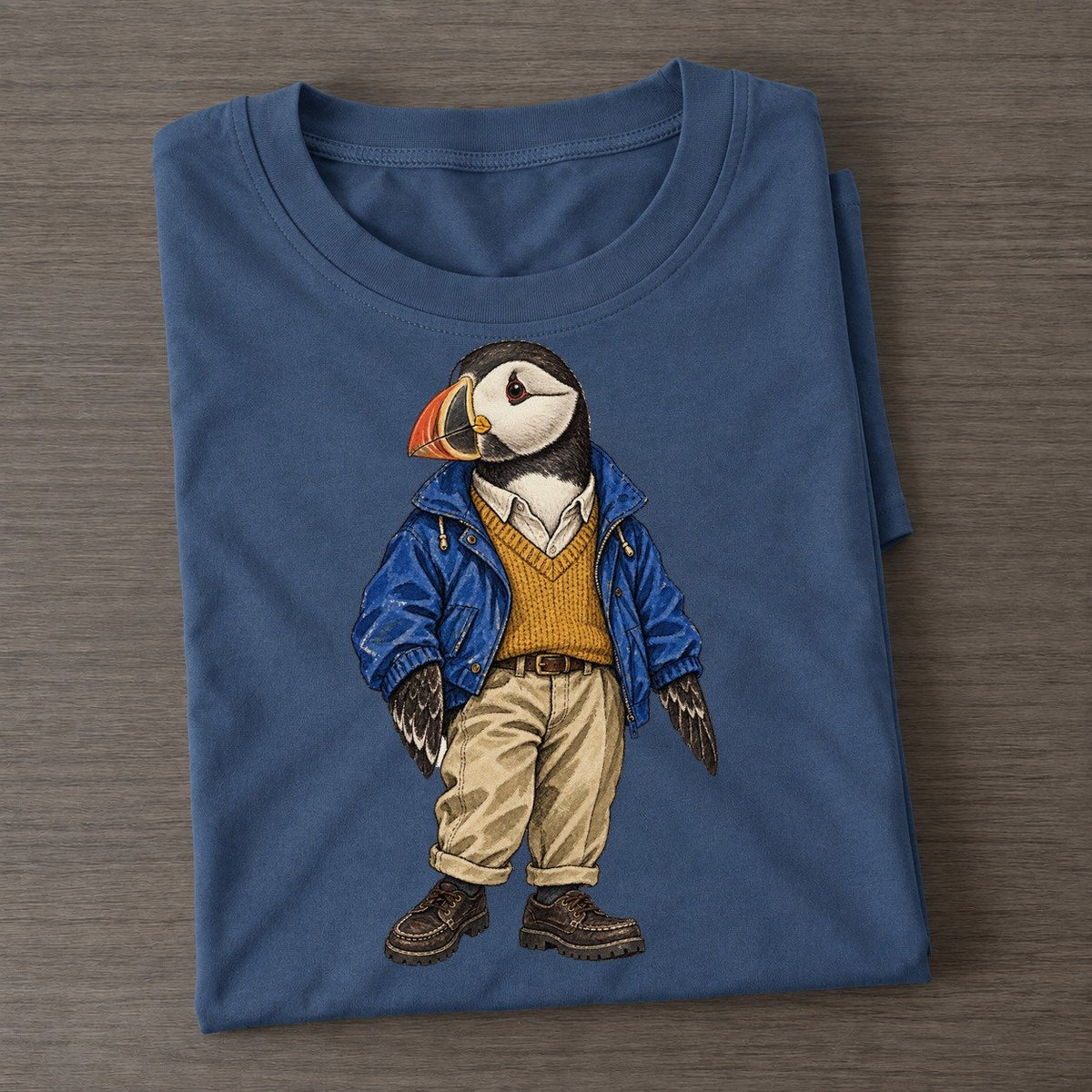 Atlantic Puffin Wardrobe Portrait Wild Wardrobe Portraits Classic T-shirt – Twilight Navy