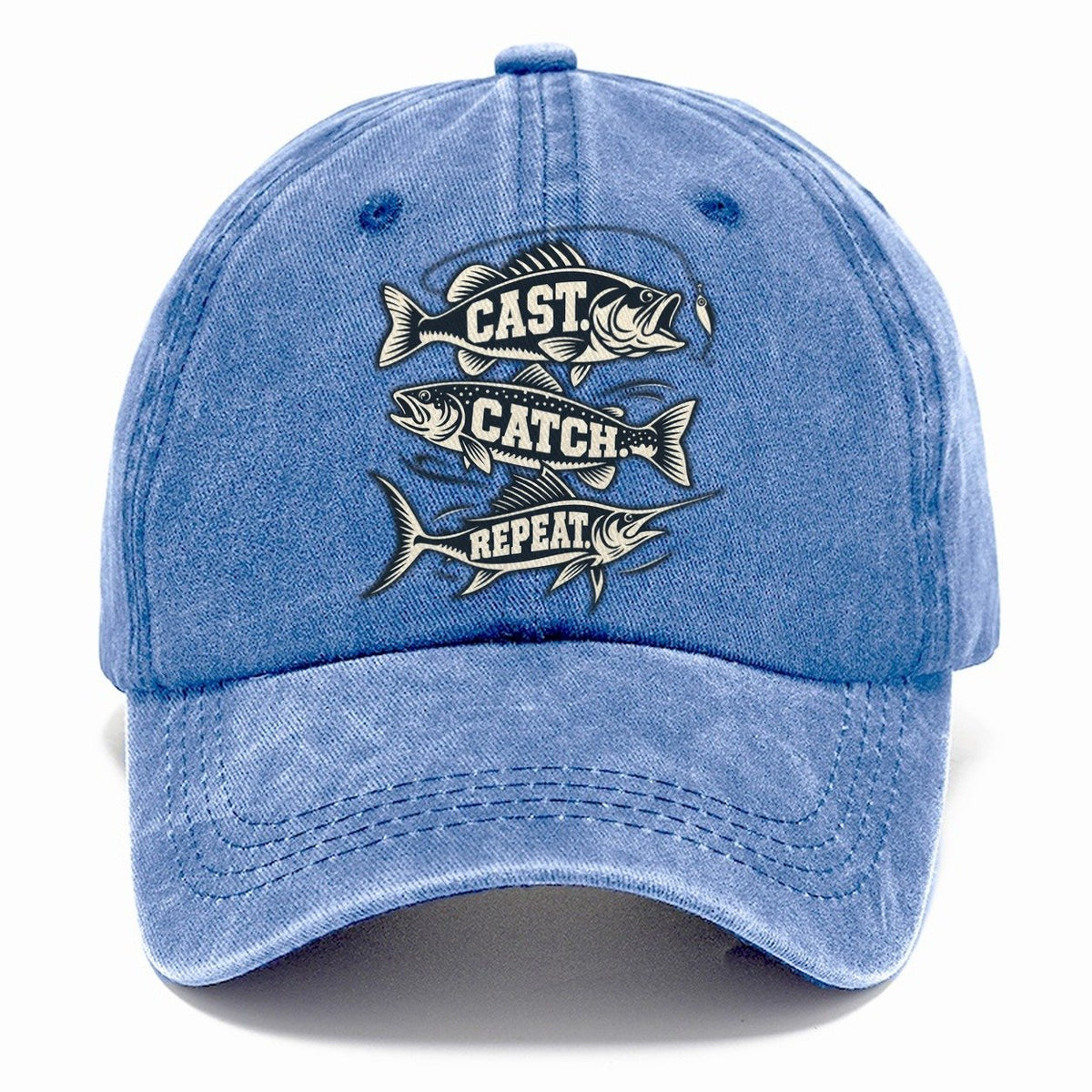 Cast Catch Repeat Fishing Elegant Classic Cap – Summer Sky