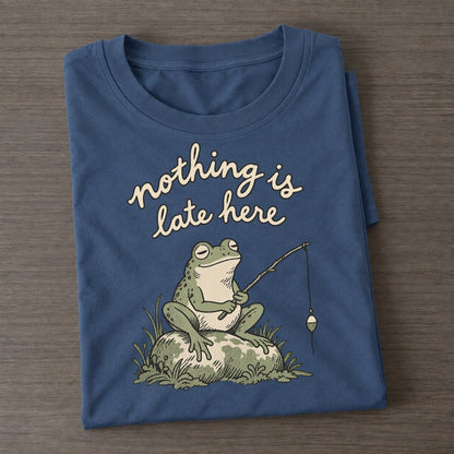 Still Fishing Pond Folk Classic T-shirt – Twilight Navy