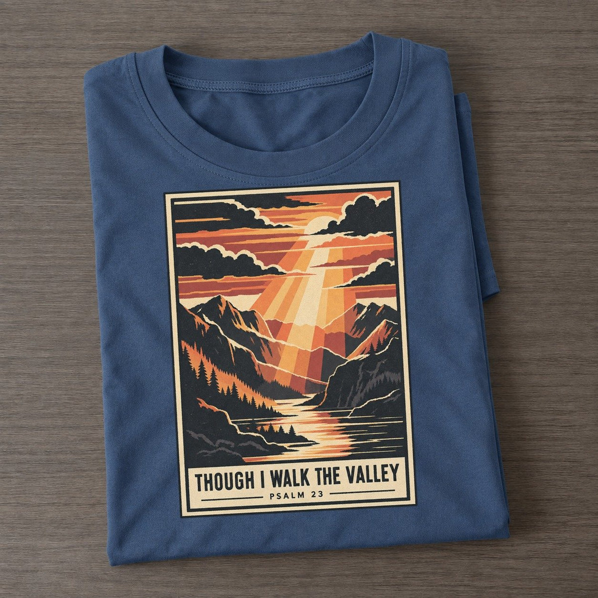 Though I Walk The Given Light Classic T-shirt – Twilight Navy