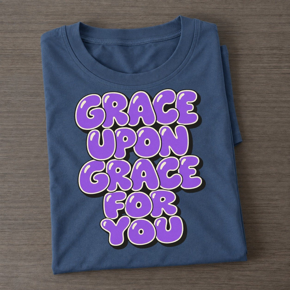 Grace Upon Grace For You Sunday Puff Classic T-shirt – Twilight Navy