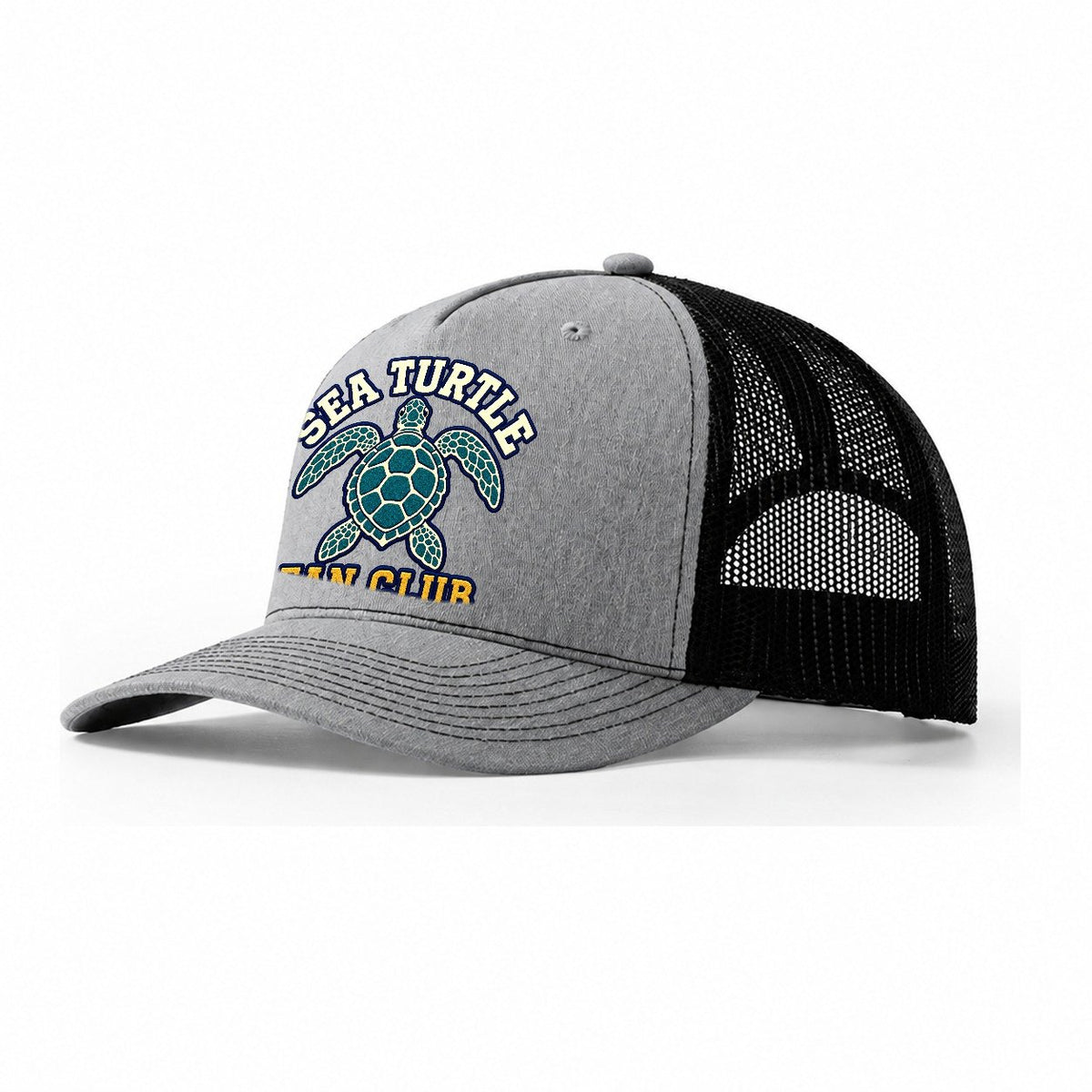 Sea Turtle Fan Club Trucker Hat – Sport Grey Black