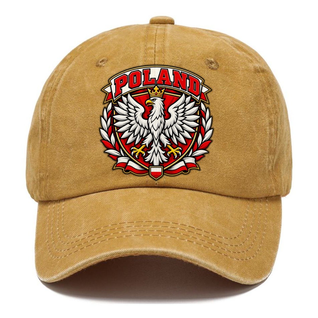 Poland Retro Badge Country Logos Classic Cap – Golden Harvest