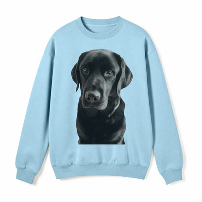 Black Labrador Fleece Sweatshirt – Light Blue