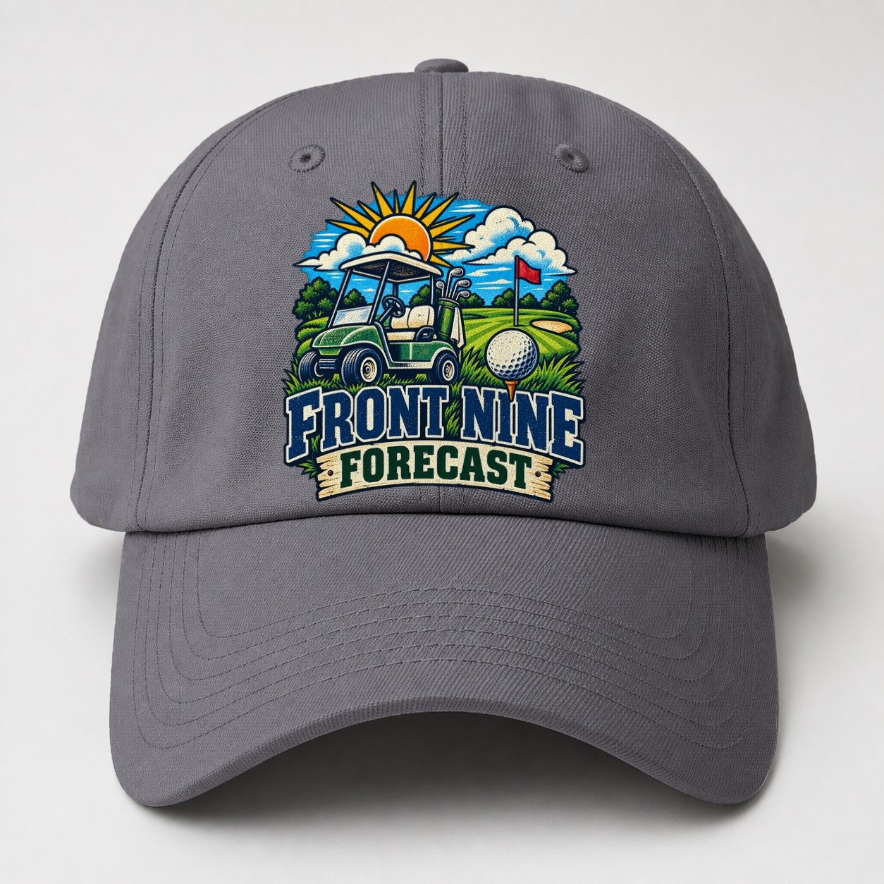 Front Nine Forecast Golf Life Baseball Cap – Grey