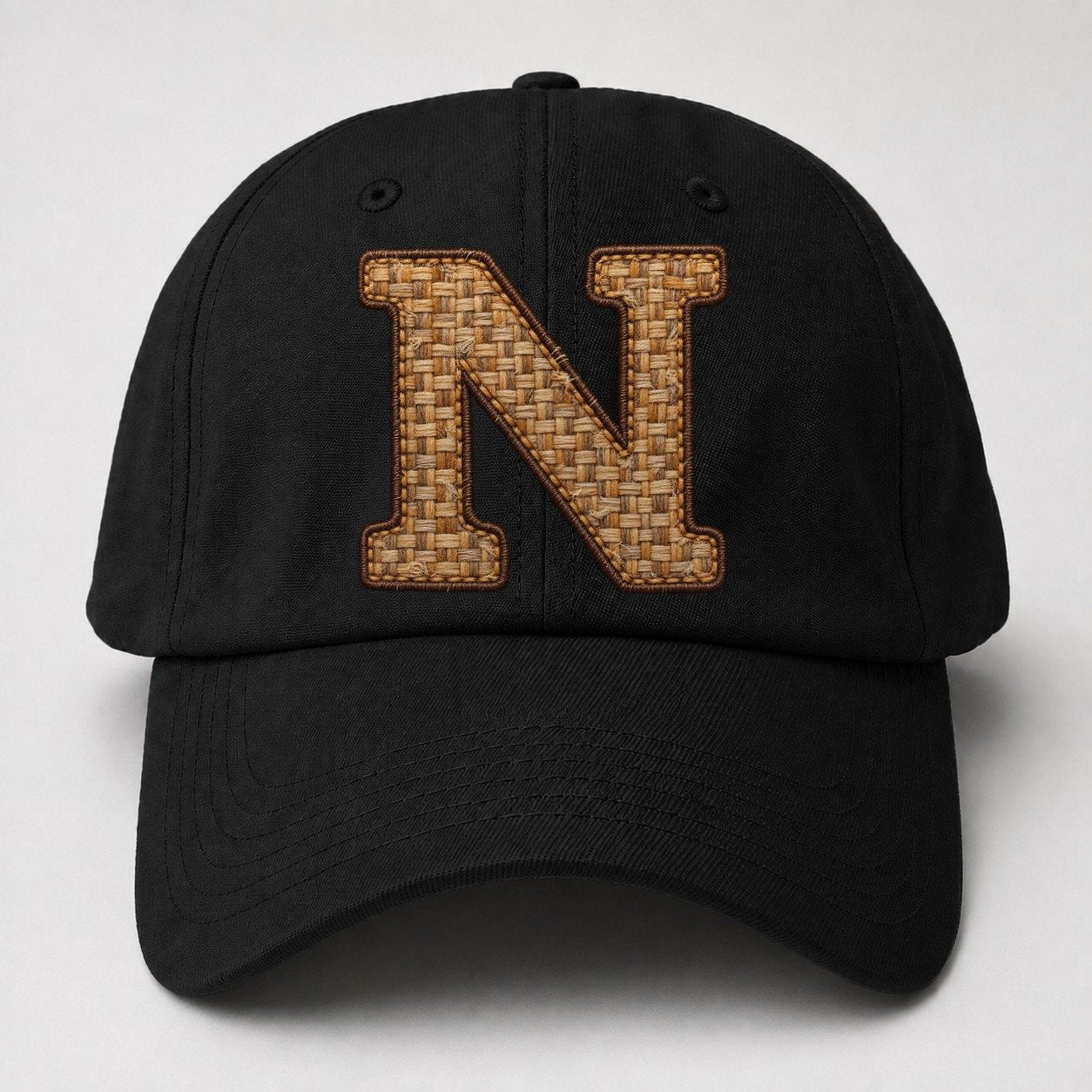 Woven Tweed N Monogram Baseball Cap – Black