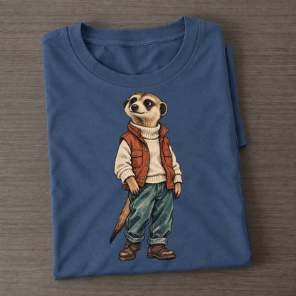 Meerkat Wardrobe Portrait Wild Wardrobe Portraits Classic T-shirt – Twilight Navy