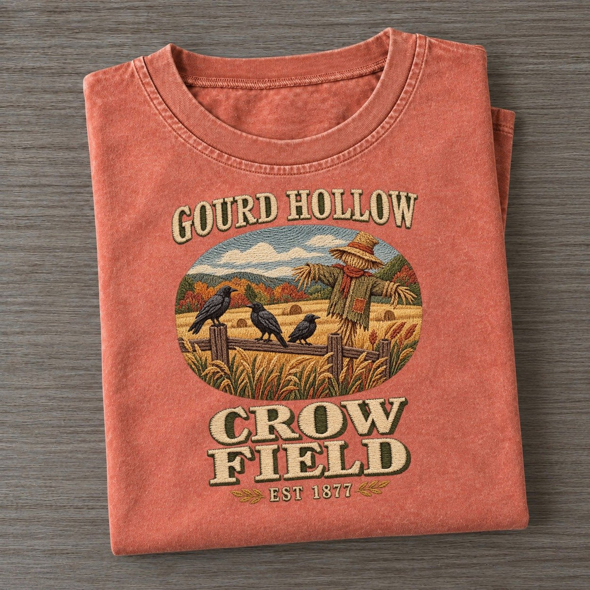 Crow Field Gourd Hollow Vintage T-shirt – Terracotta