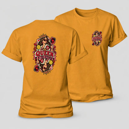 Queen Of The Kitchen Pickleball Life Women's Cotton T-Shirt – Ginger Yellow