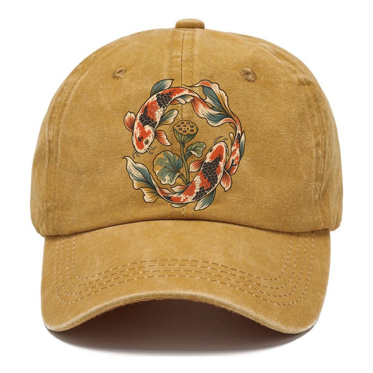 Koi Around Lotus Seedpod Gentle Wild Classic Cap – Golden Harvest
