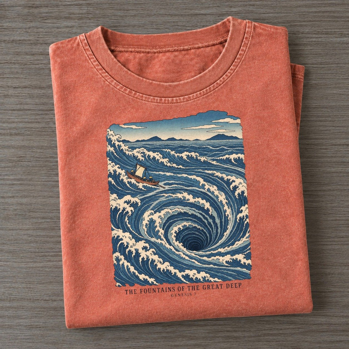 The Fountains Of The Great Deep The Great Deep Vintage T-shirt – Terracotta