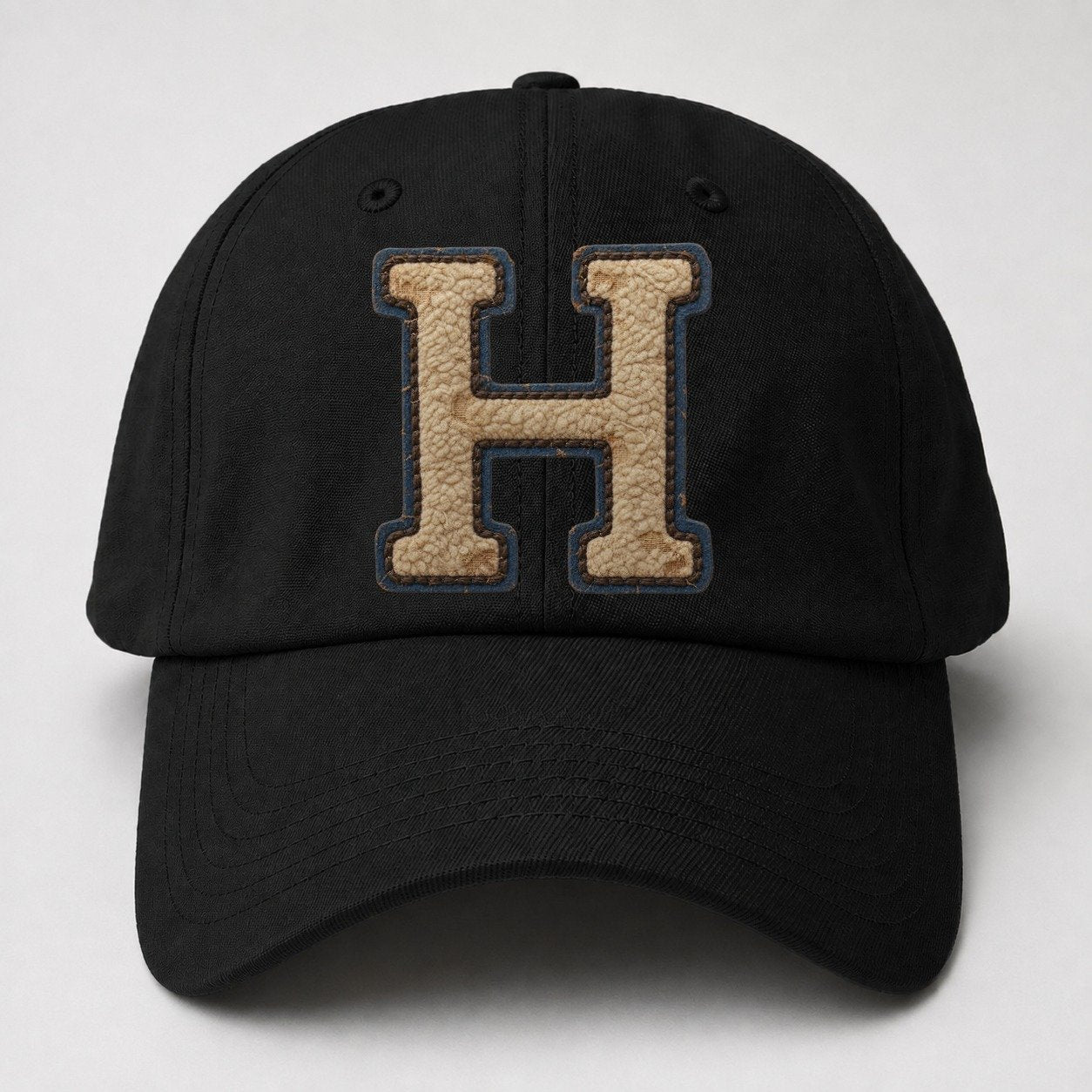 Varsity Chenille H Monogram Baseball Cap – Black