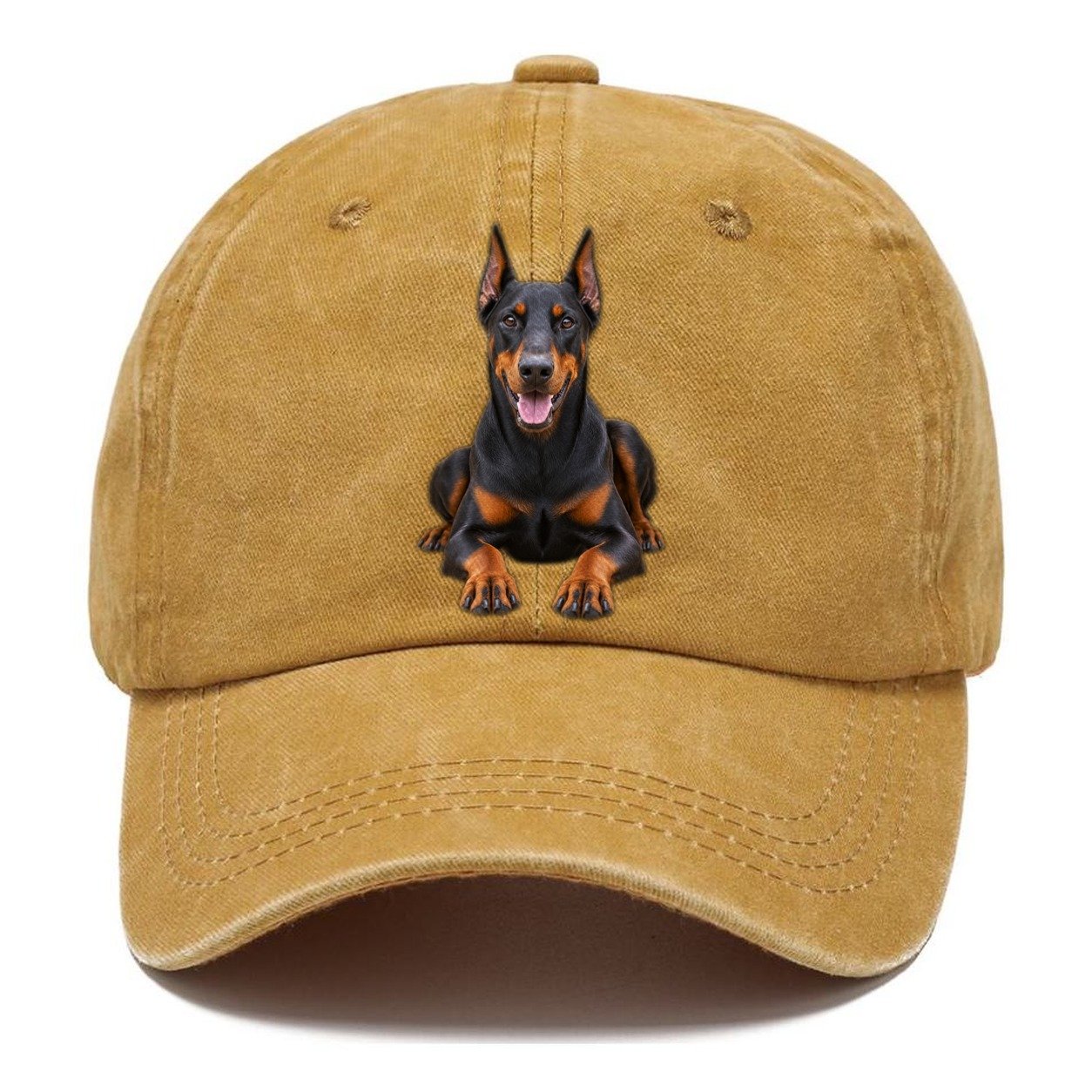 Doberman Pinscher Sitting Top Breeds Classic Cap – Golden Harvest