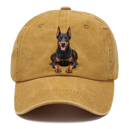 Doberman Pinscher Sitting Top Breeds Classic Cap – Golden Harvest