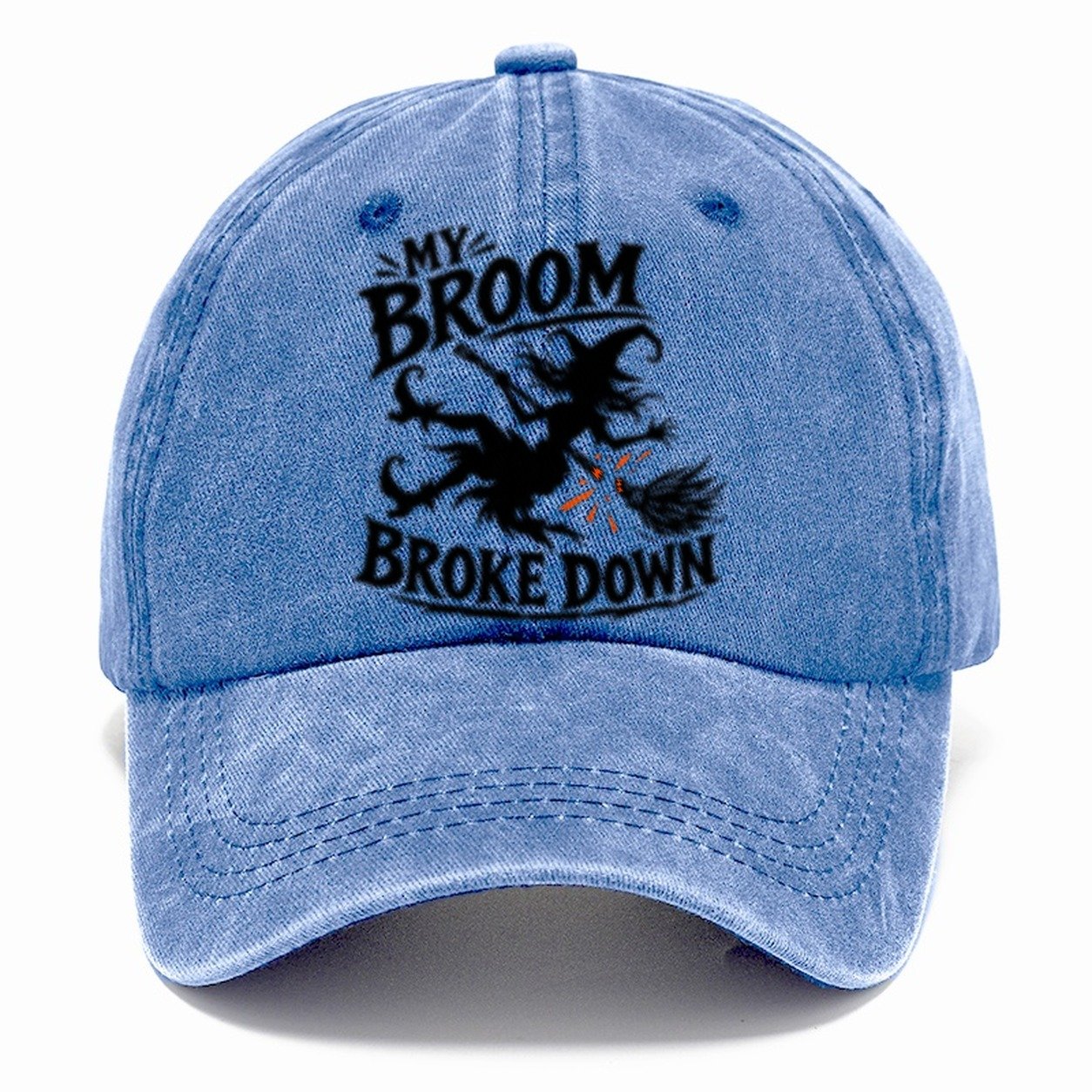 My Broom Broke Down Slogan Witch Magic Classic Cap – Summer Sky