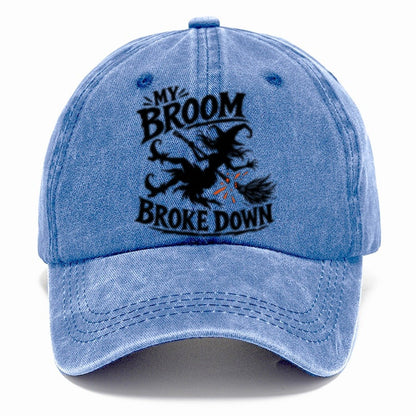 My Broom Broke Down Slogan Witch Magic Classic Cap – Summer Sky