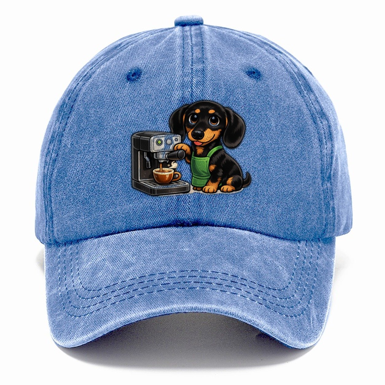 Dachshund Barista Work Classic Cap – Summer Sky