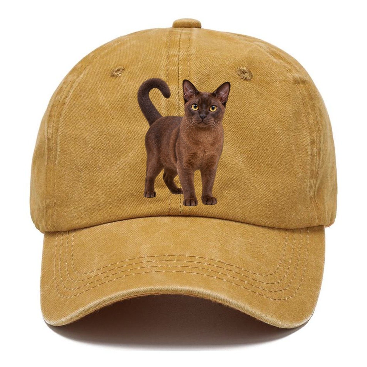 Burmese Standing Three Quarter Realistic Cat Portrait Classic Cap – Golden Harvest