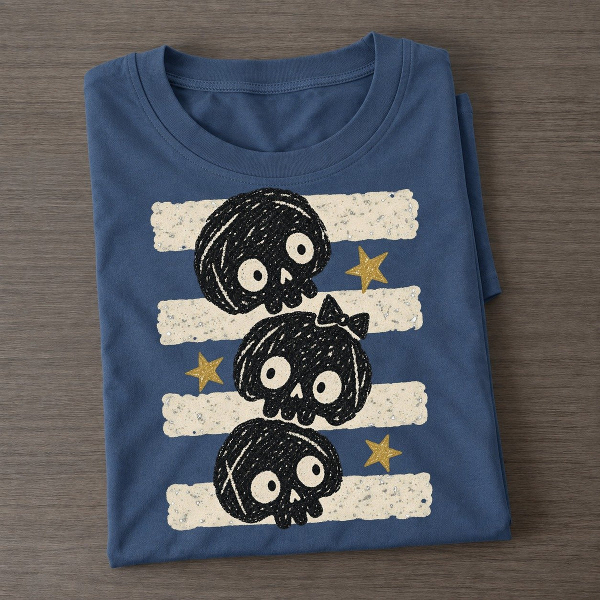 Chalk Skulls Night Stripes Classic T-shirt – Twilight Navy