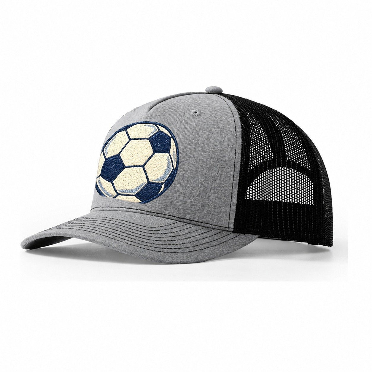 Soccer Ball Tiny Solo Marks Trucker Hat – Sport Grey Black