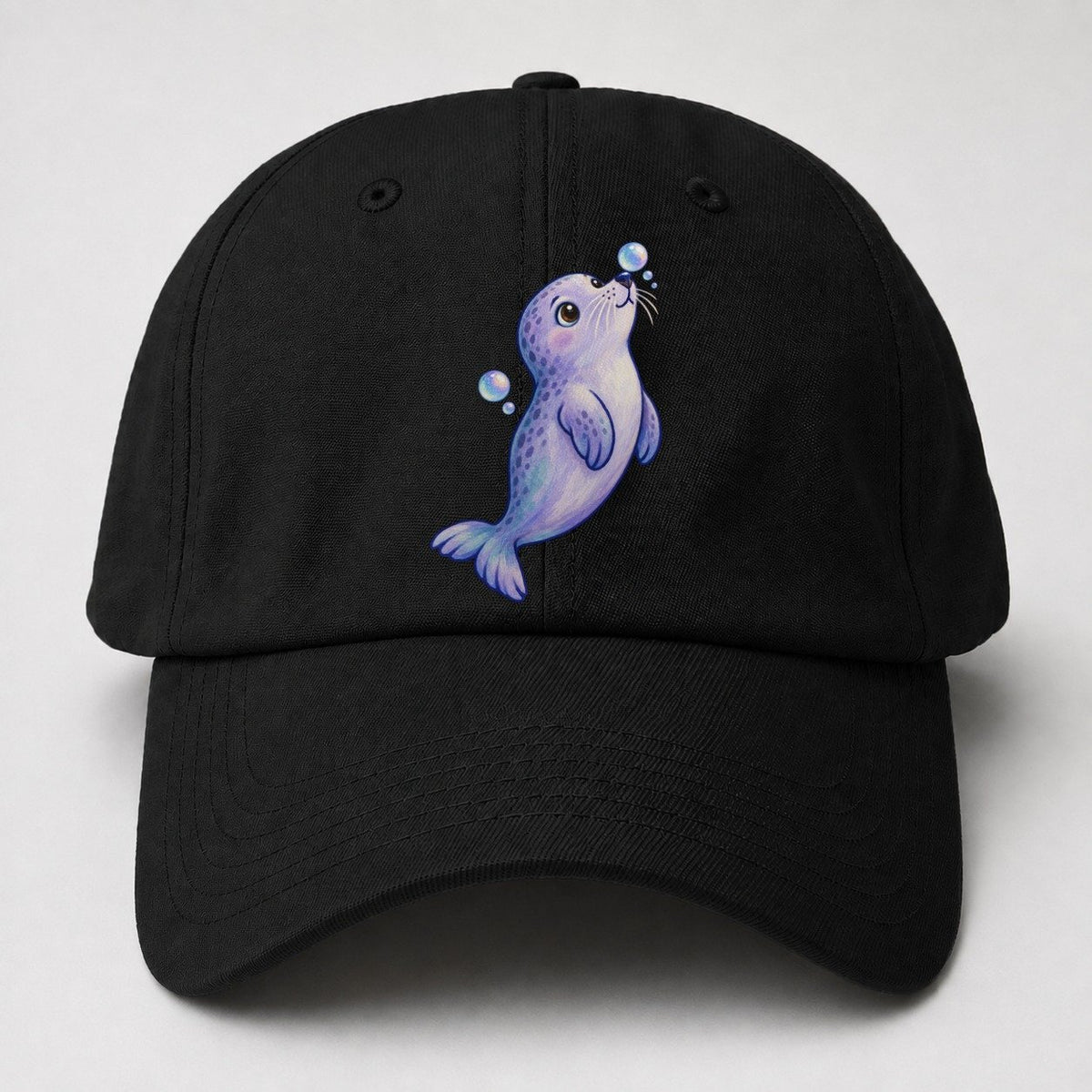 Seal Bubble Snoot Sea Sprite Baseball Cap – Black