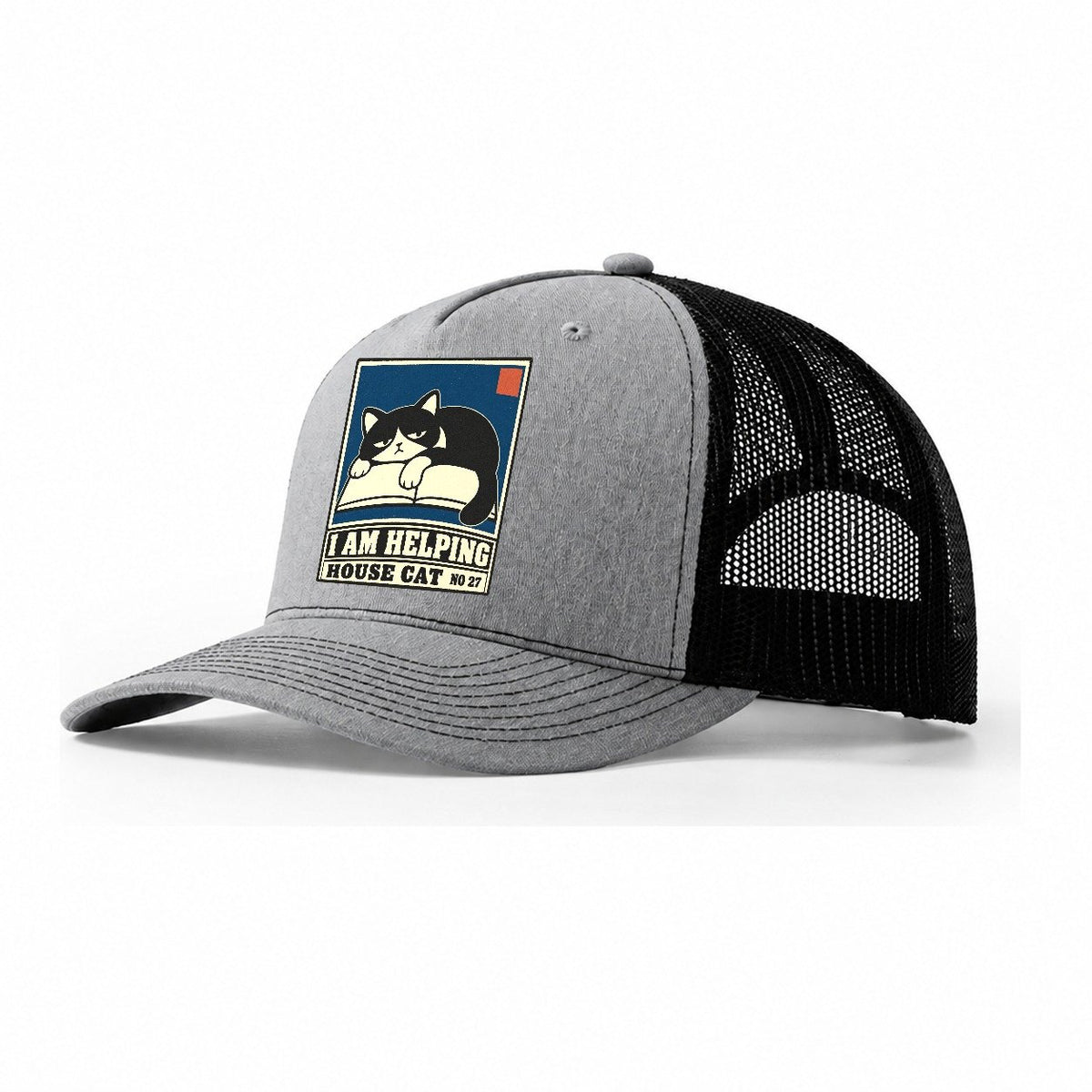 I Am Helping Neko Says No Trucker Hat – Sport Grey Black