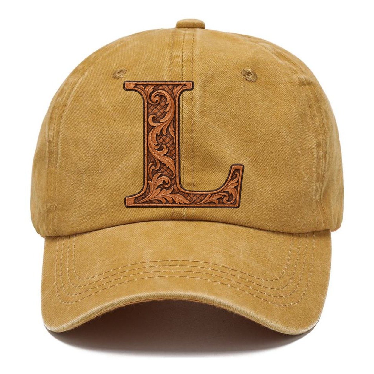 Tooled Leather L Monogram Classic Cap – Golden Harvest