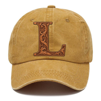 Tooled Leather L Monogram Classic Cap – Golden Harvest