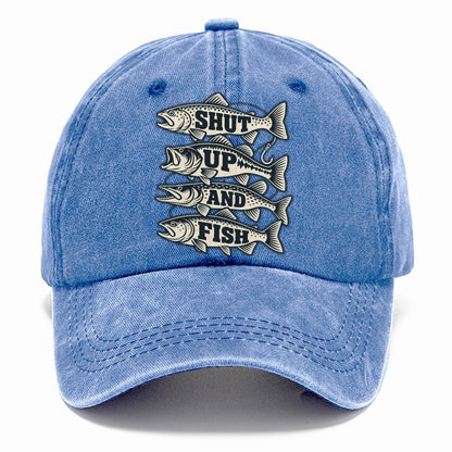 Shut Up And Fish Fishing Elegant Classic Cap – Summer Sky