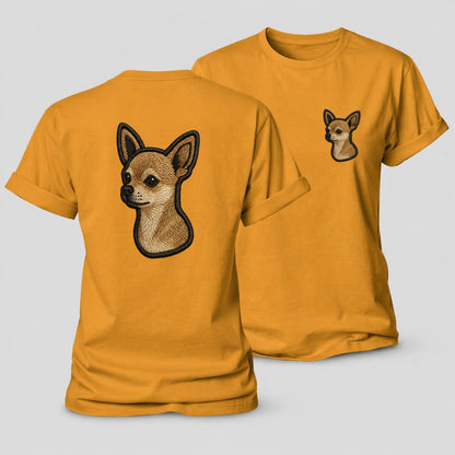 Chihuahua Modern Tiny Dog Logo With Bo Women's Cotton T-Shirt – Ginger Yellow