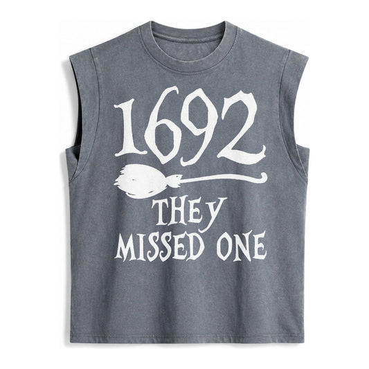 1692 They Missed One Vintage Washed Tank – Grey