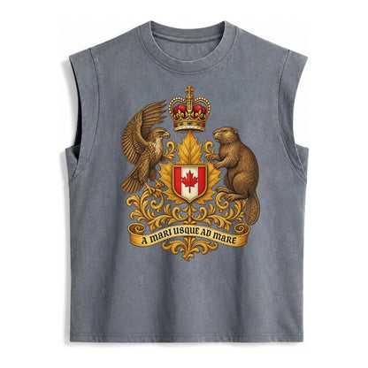 Canada Heritage Maple Badge Vintage Washed Tank – Grey